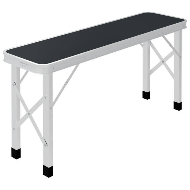 vidaXL Campingtafel inklapbaar met 2 banken aluminium grijs