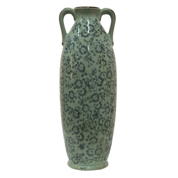 Clayre & Eef Groene Decoratie vaas Ø 16*45 cm 6CE1393L