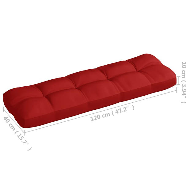 The Living Store Kussenset - Loungebank - Rood - 120 x 80 x 10 cm