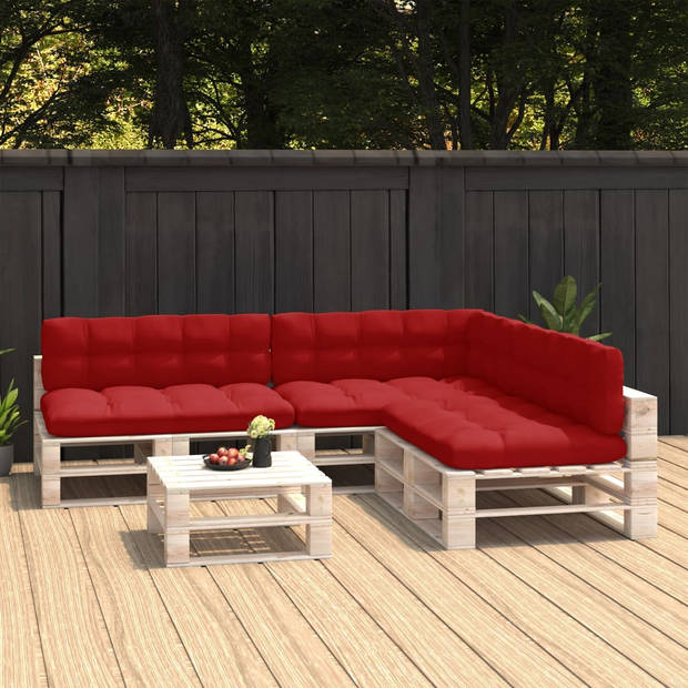 The Living Store Kussenset - Loungebank - Rood - 120 x 80 x 10 cm