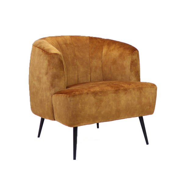 Bronx71 Velvet fauteuil Billy okergeel.