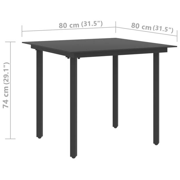 vidaXL 5-delige Tuinset PVC-rattan zwart