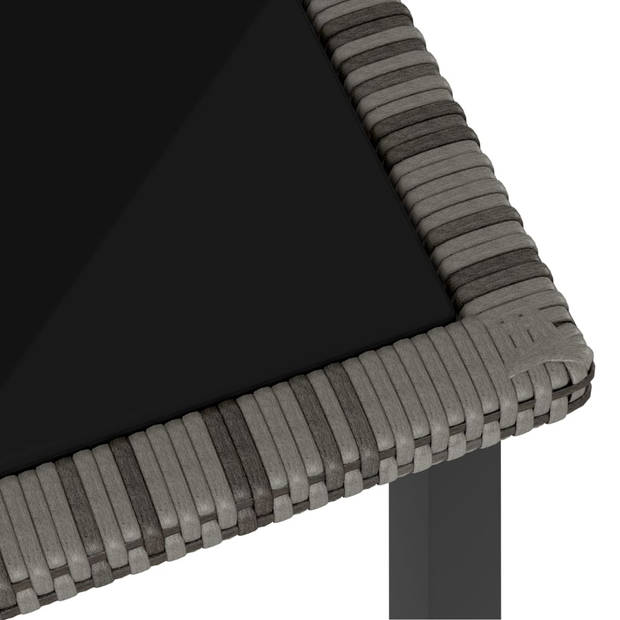 vidaXL 9-delige Tuinset poly rattan grijs