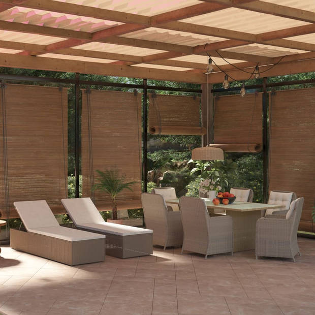 vidaXL 9-delige Tuinset poly rattan bruin