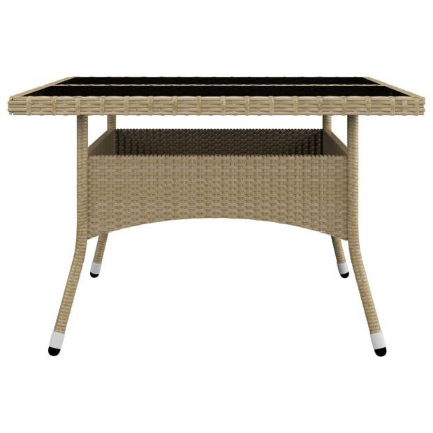 vidaXL 9-delige Tuinset poly rattan en glas beige