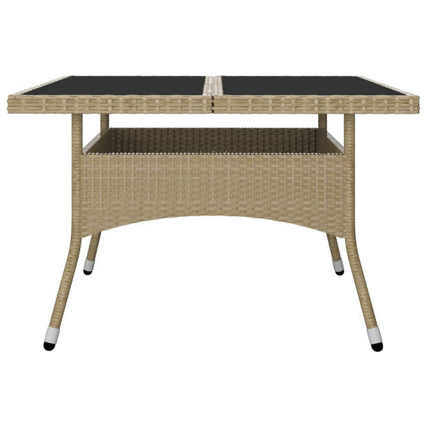 vidaXL 9-delige Tuinset poly rattan en glas beige