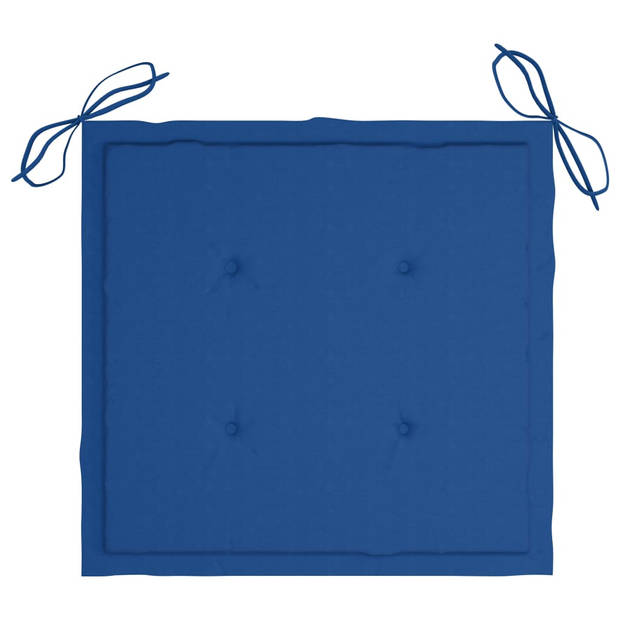 The Living Store Tuinstoelenset - Teakhout - 58x60x90 cm - Koningsblauwe kussens