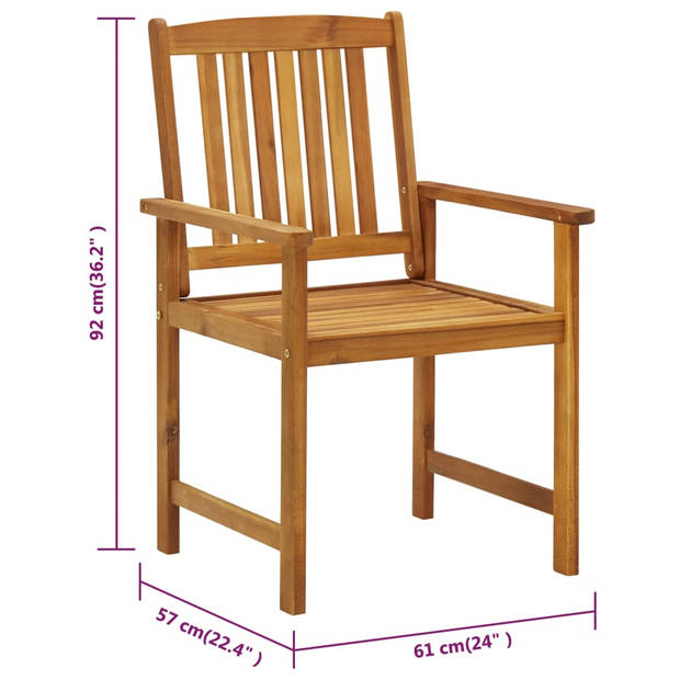 vidaXL Tuinstoelen 8 st met kussens massief acaciahout