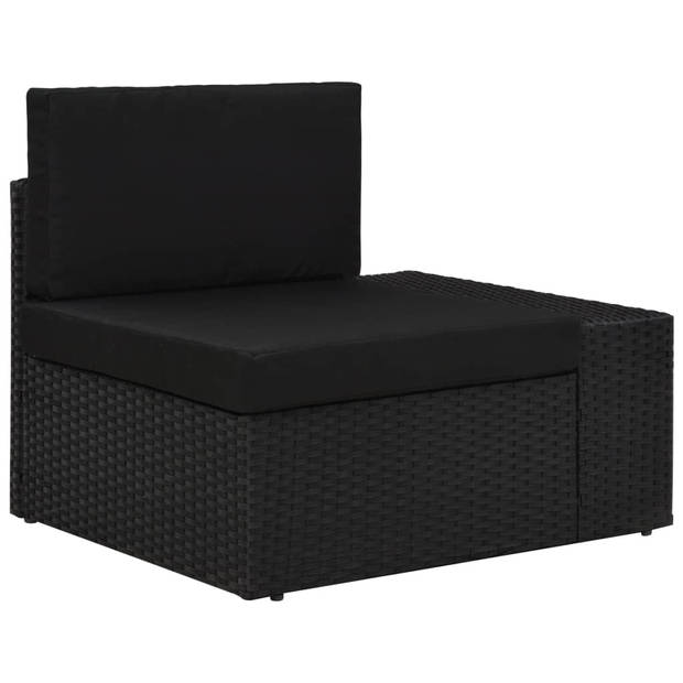 vidaXL 3-delige Loungeset poly rattan zwart