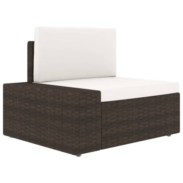 vidaXL 3-delige Loungeset poly rattan bruin