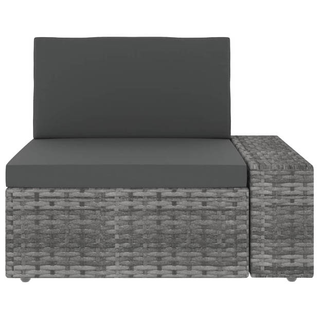 vidaXL 3-delige Loungeset poly rattan grijs