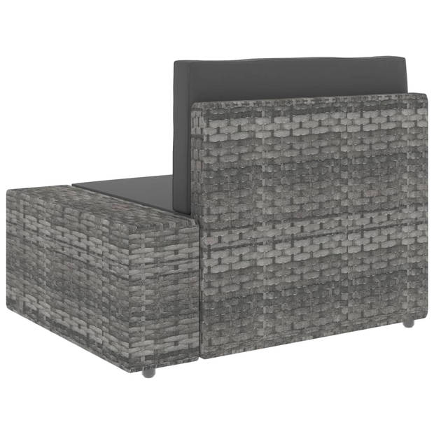 vidaXL 3-delige Loungeset poly rattan grijs