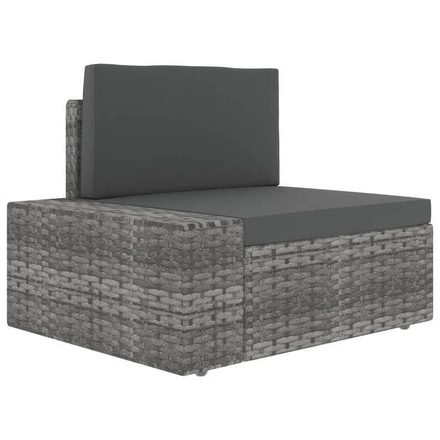 vidaXL 3-delige Loungeset poly rattan grijs