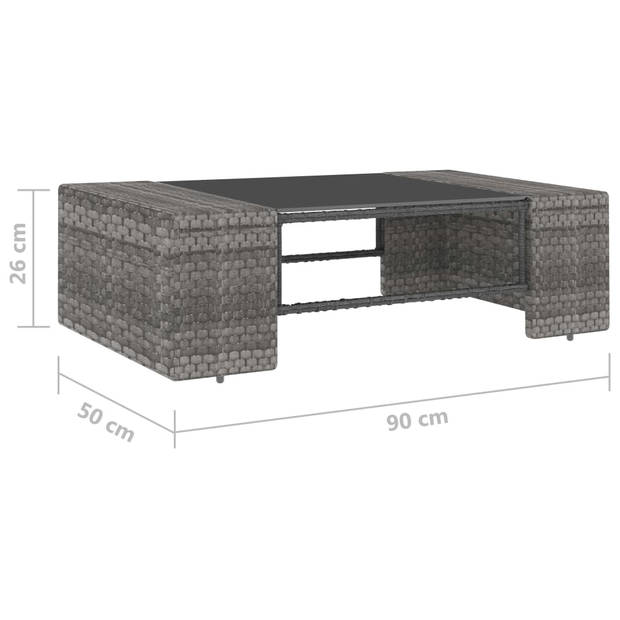 vidaXL 2-delige Loungeset poly rattan grijs