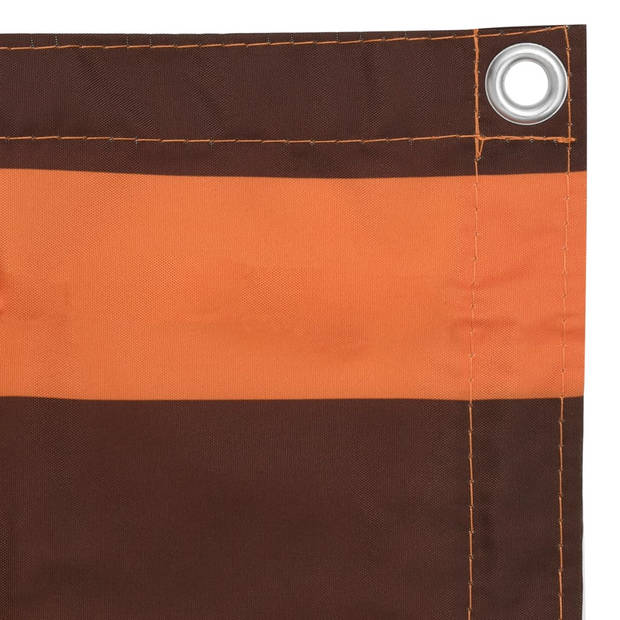 The Living Store Balkonscherm - Waterbestendig - Oxford stof - 120 x 400 cm - Oranje - bruin