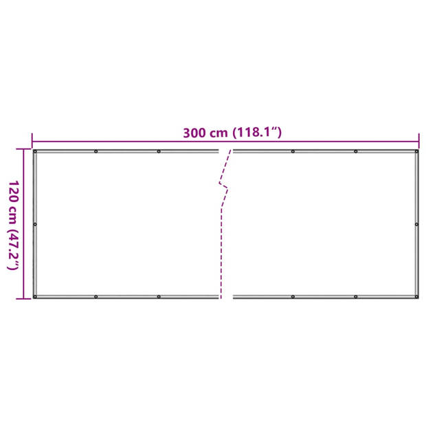 vidaXL Balkonscherm 300x120 cm PVC grijs