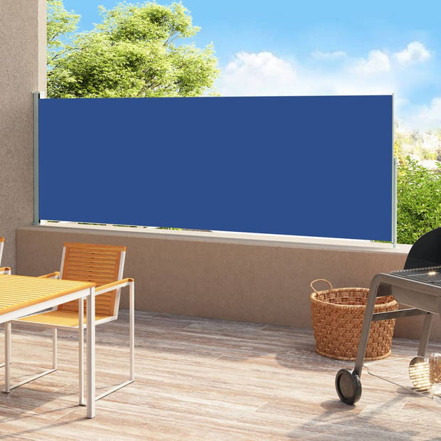 vidaXL Tuinscherm uittrekbaar 180x500 cm blauw