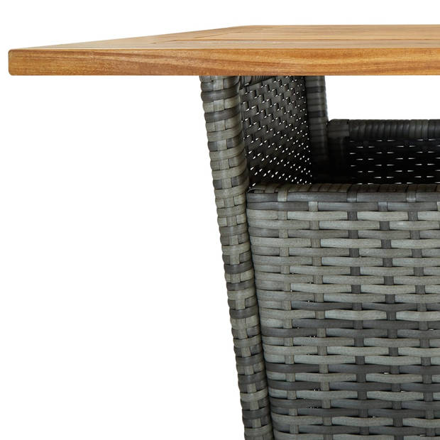 vidaXL 5-delige Tuinbarset met kussens poly rattan grijs