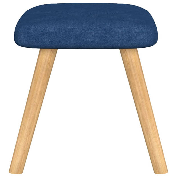 vidaXL Relaxstoel met voetenbank stof blauw