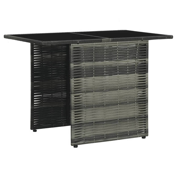 vidaXL 3-delige Bistroset met kussens poly rattan grijs