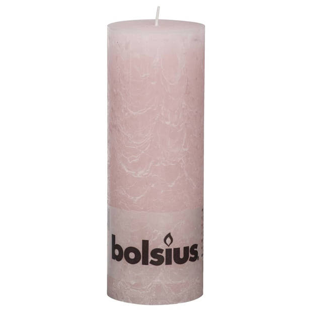 Bolsius Rustiekkaarsen 6 st 190x68 mm pastel roze