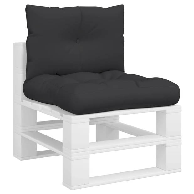 The Living Store Palletkussens - zwart - polyester - 60 x 61.5 x 10 cm - holle vezel