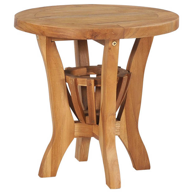 The Living Store Bistroset teakhout - tafel 40x43.5 cm - stoel 61x53x74.5 cm - weerbestendig