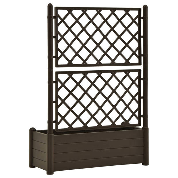 The Living Store Tuinbak met Trellis - Mokka 100 x 43 x 142 cm - 90 L - PP - Vorst- en UV-bestendig