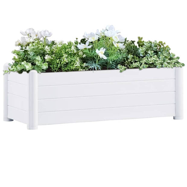 The Living Store verhoogde tuinbak - 100 x 43 x 35 cm - wit - PP materiaal