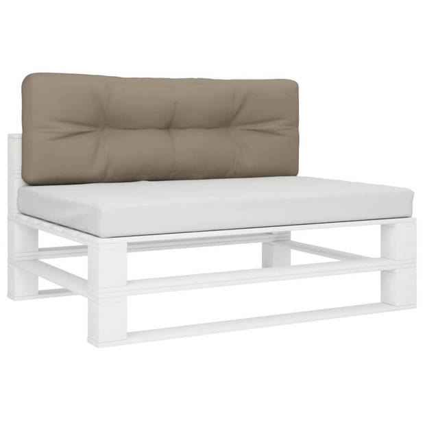 The Living Store Palletkussen - Vormvast - Polyester - 120 x 40 x 12 cm - Taupe