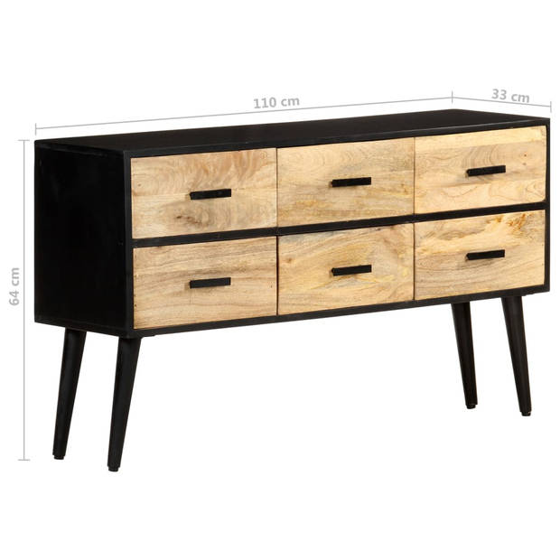 vidaXL Dressoir 110x33x64 cm massief mangohout