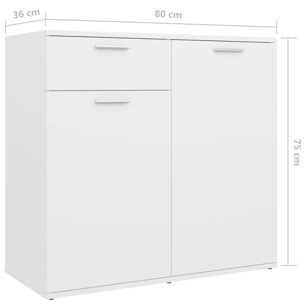 vidaXL Dressoir 160x36x75 cm bewerkt hout wit