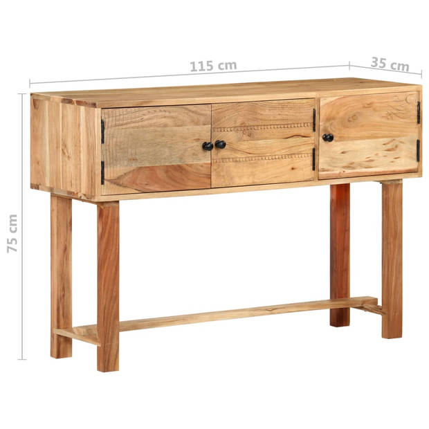 The Living Store Dressoir Hout - 115 x 35 x 75 cm - Massief acaciahout - Naturel afwerking