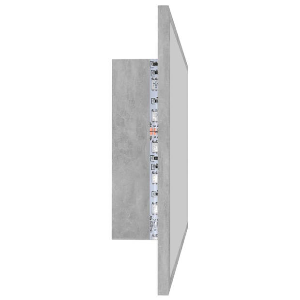 vidaXL Badkamerspiegel LED 80x8,5x37 cm acryl betongrijs