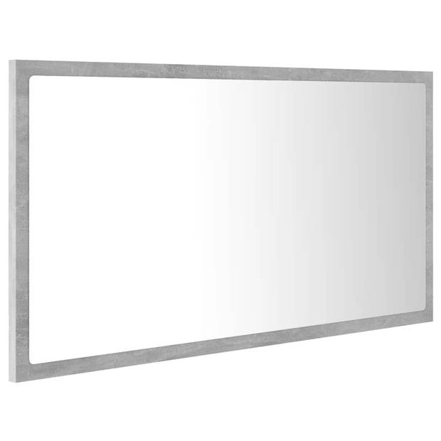 vidaXL Badkamerspiegel LED 80x8,5x37 cm acryl betongrijs