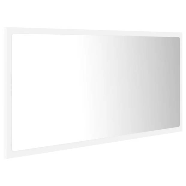 vidaXL Badkamerspiegel LED 90x8,5x37 cm acryl wit