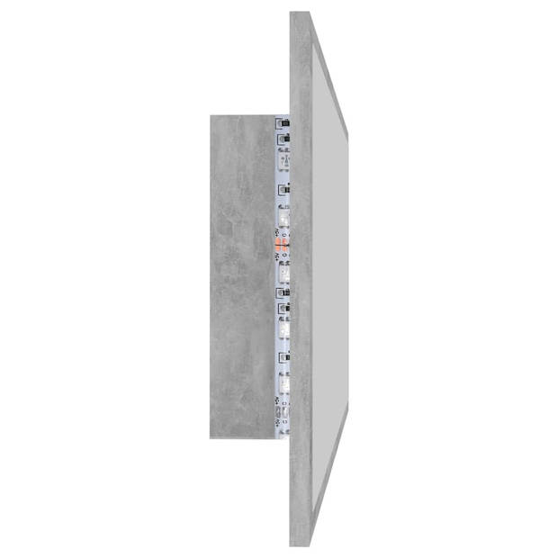 vidaXL Badkamerspiegel LED 90x8,5x37 cm acryl betongrijs