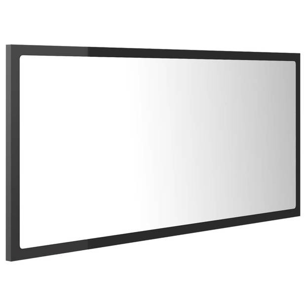 vidaXL Badkamerspiegel LED 90x8,5x37 cm acryl hoogglans grijs