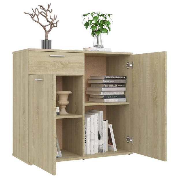 vidaXL Dressoir 80x36x75 cm bewerkt hout sonoma eikenkleurig