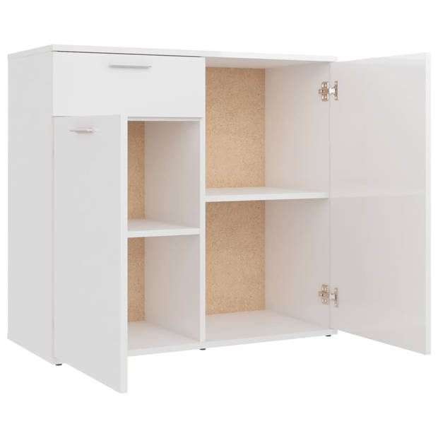 vidaXL Dressoir 80x36x75 cm bewerkt hout hoogglans wit