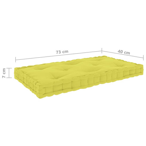 vidaXL Palletvloerkussen 73x40x7 cm katoen appeltjesgroen