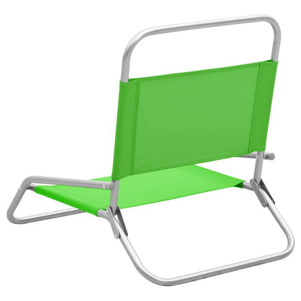 vidaXL Strandstoelen 2 st inklapbaar stof groen