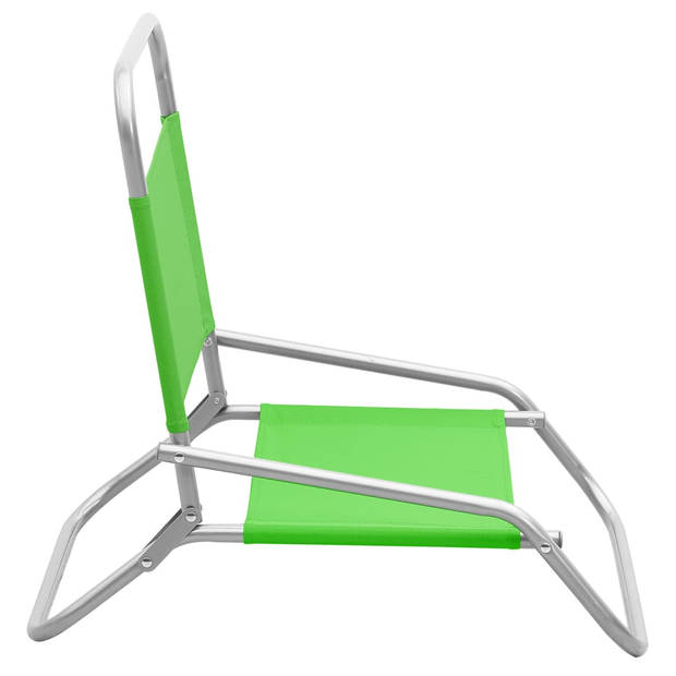 vidaXL Strandstoelen 2 st inklapbaar stof groen