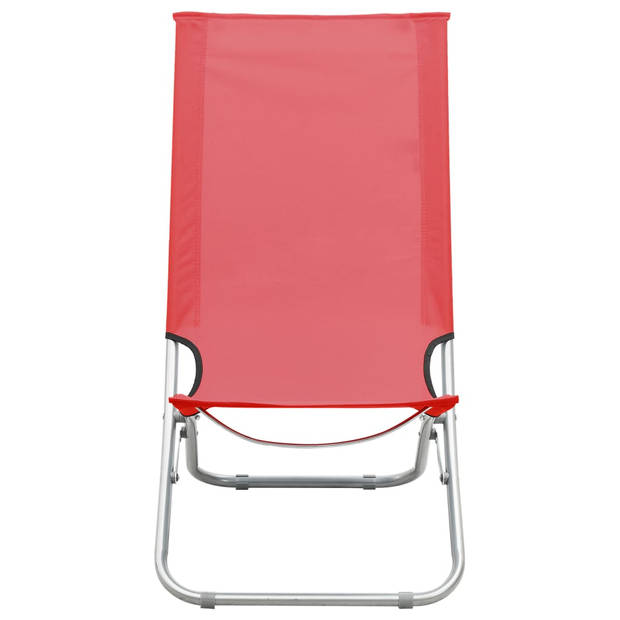 vidaXL Strandstoelen 2 st inklapbaar stof rood