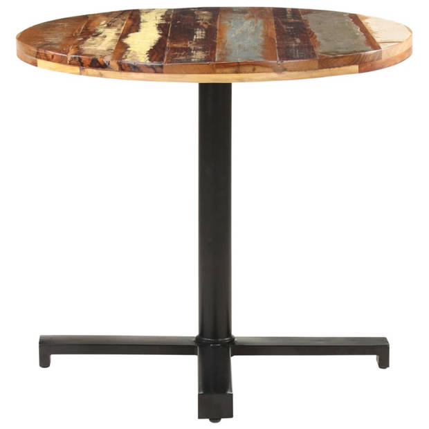 vidaXL Bistrotafel rond Ø 80x75 cm massief gerecycled hout