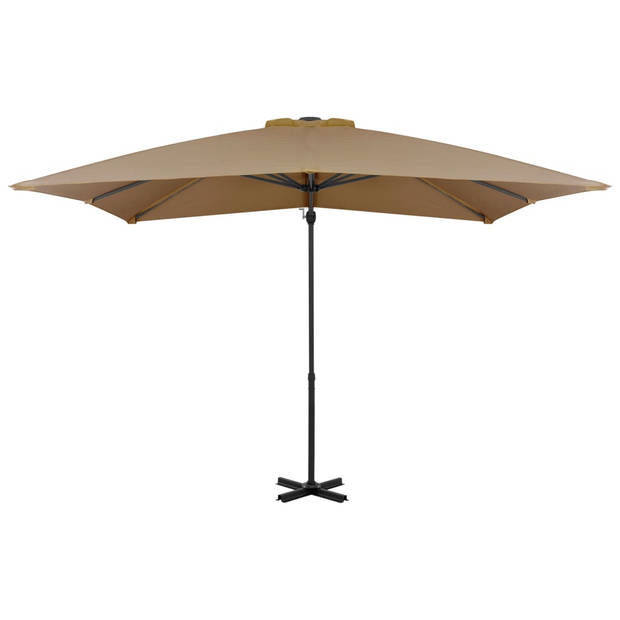 vidaXL Zweefparasol met aluminium paal 250x250 cm taupe