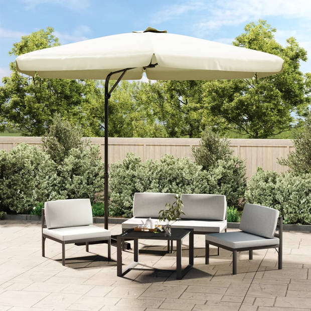 vidaXL Parasol met stalen paal 300 cm zandwit