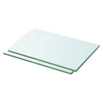 vidaXL Schappen 2 st 30x15 cm glas transparant