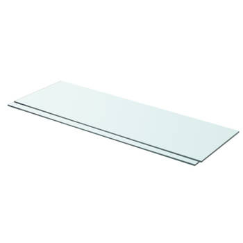 vidaXL Schappen 2 st 80x25 cm glas transparant