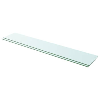 vidaXL Schappen 2 st 110x20 cm glas transparant